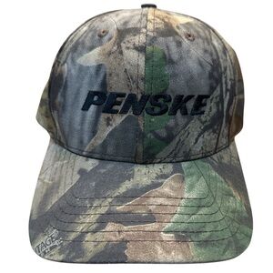 Vintage Penske Hat Cap Camo Strap Back Mens Advantage Timber Cap America